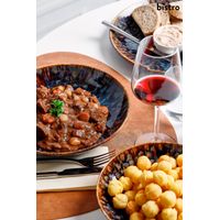 Assiette creuse 26cm Resto brun bleu - Visuel 0